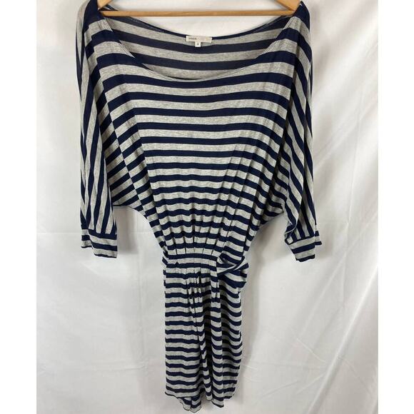 Vince Striped Tie Waist Mini Dress Size Medium - Picture 1 of 4